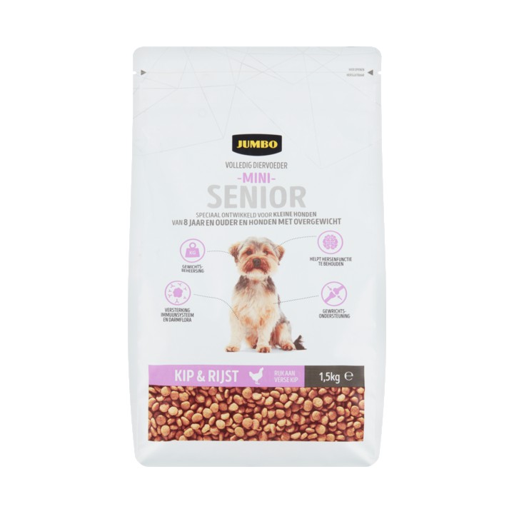 Jumbo Hondenvoer Mini Senior Kip &amp;amp; Rijst 1,5kg