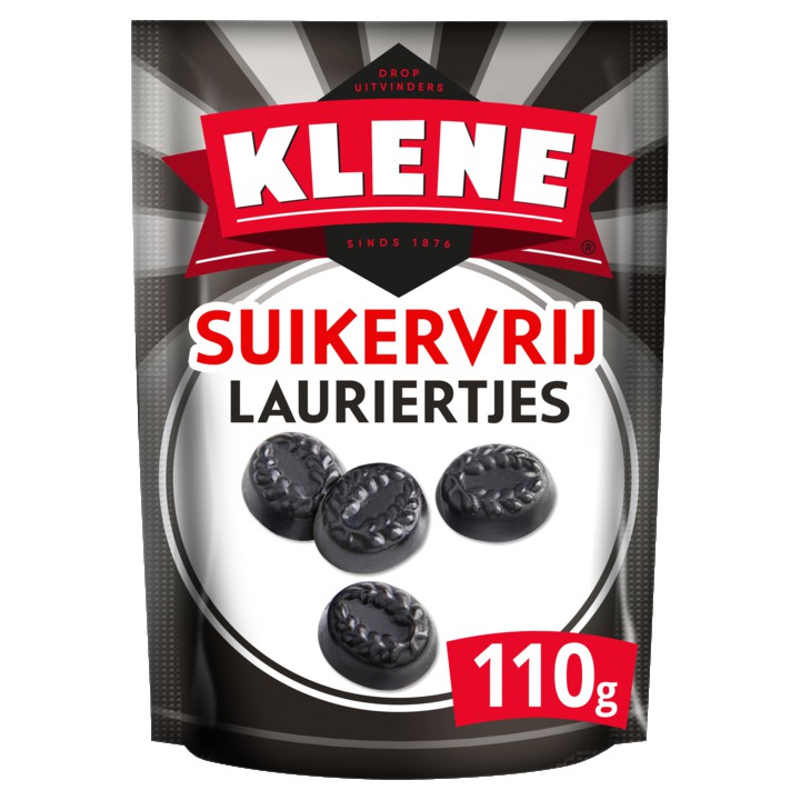 Klene Lauriertjes Suikervrije Drop Zoet Zak 110 gram