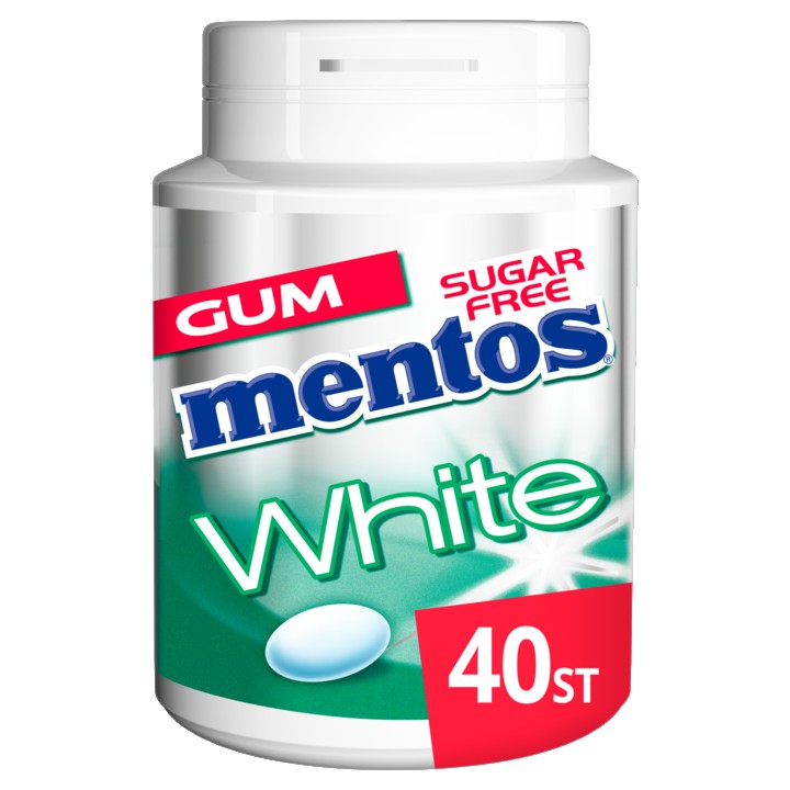 Mentos Gum White Green Mint Pot 40 Stuks