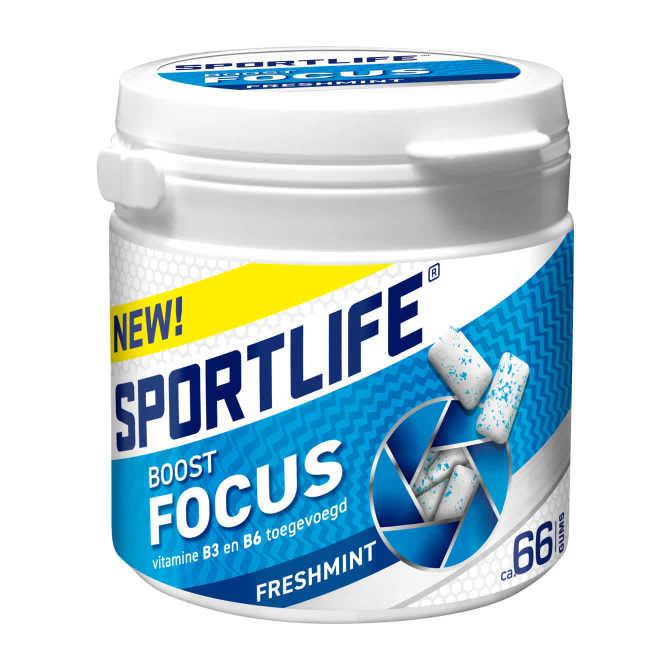 Sportlife Boost focus freshmint pot suikervrije kauwgom