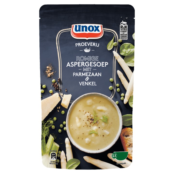 Unox Soep In Zak Proeverij Romige Aspergesoep 570ml