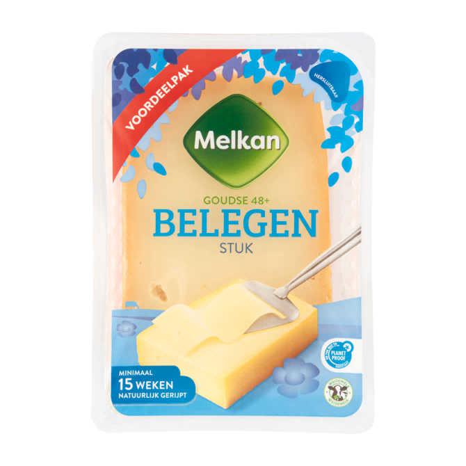 Melkan Goudse Kaas 48+ Belegen Stuk Voordeelpak 910 g