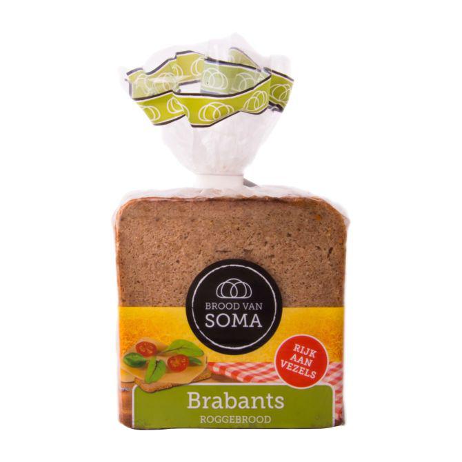 Brood van Soma Brabants bruin rogge-tarwebrood 400 g