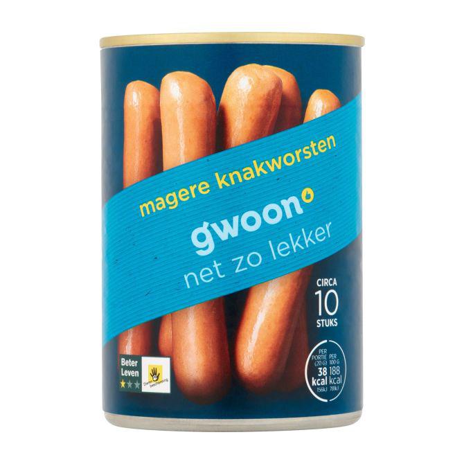 g&#039;woon Knakworsten mager