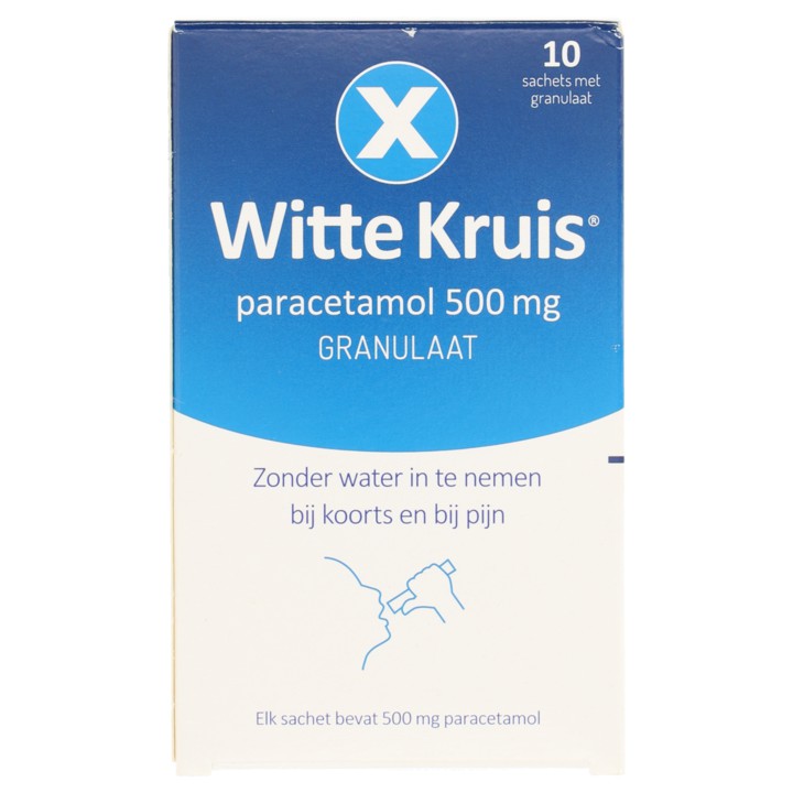 Witte kruis paracetamol&amp;nbsp;(500 mg), 10 Sticks