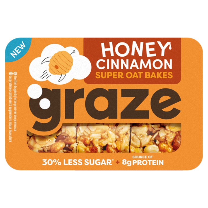 Graze Havermoutrepen Honey Cinnamon Super Oat Bakes 57g