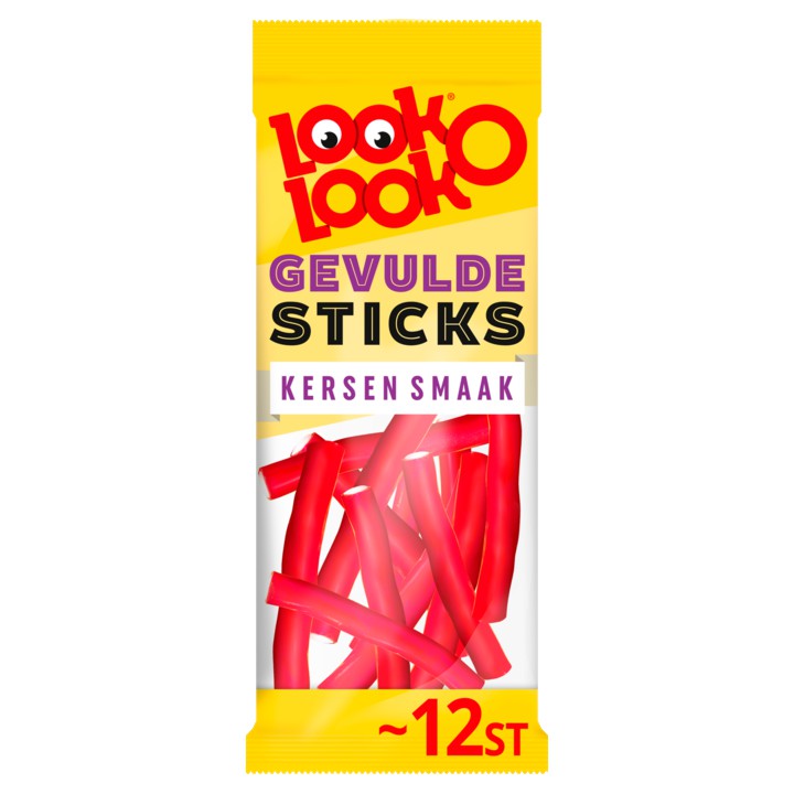 Look O Look Gevulde Kersen sticks Zoet Snoep Zak 115 gram