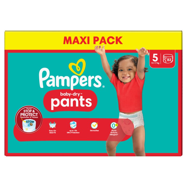 Pampers Baby-Dry Pants Maat 5, 82 Luierbroekjes, 12kg-17kg