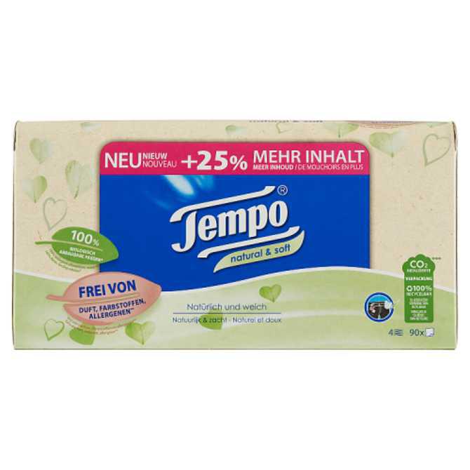 Tempo Tissues natural &amp; soft 4 laags