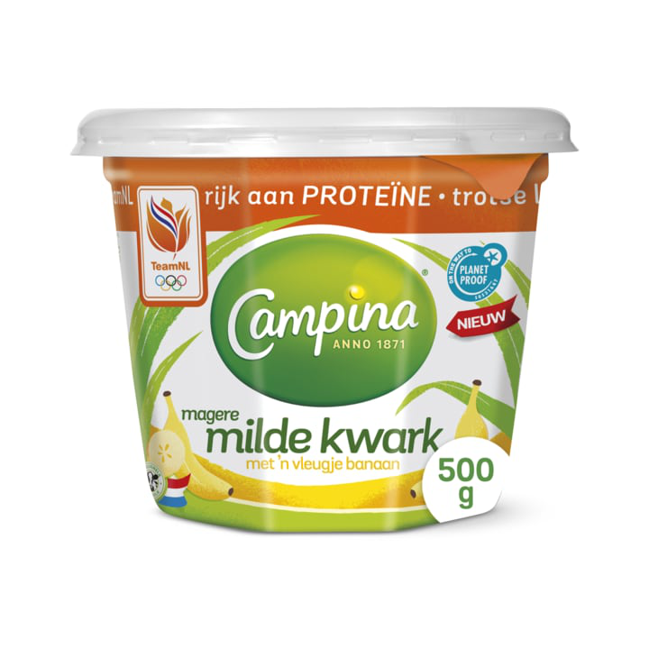 Campina magere kwark met een vleugje banaan 500g