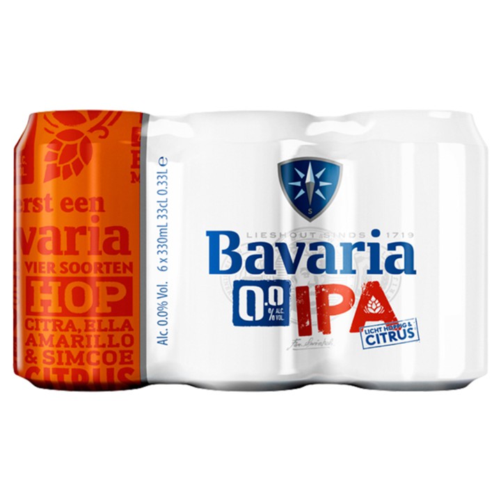 Bavaria 0.0% IPA alcoholvrij speciaal bier blik 330ML