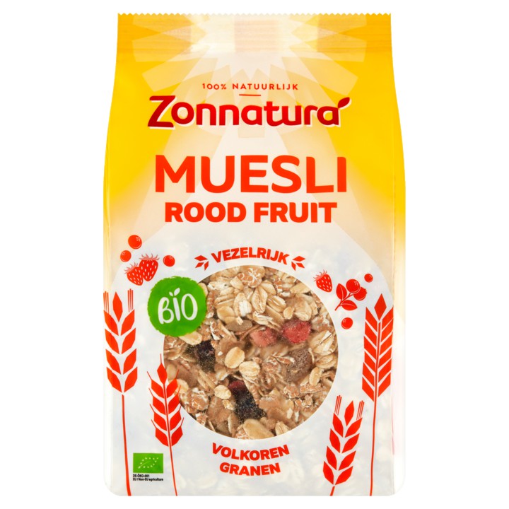 Zonnatura Muesli Rood Fruit Bio 375g