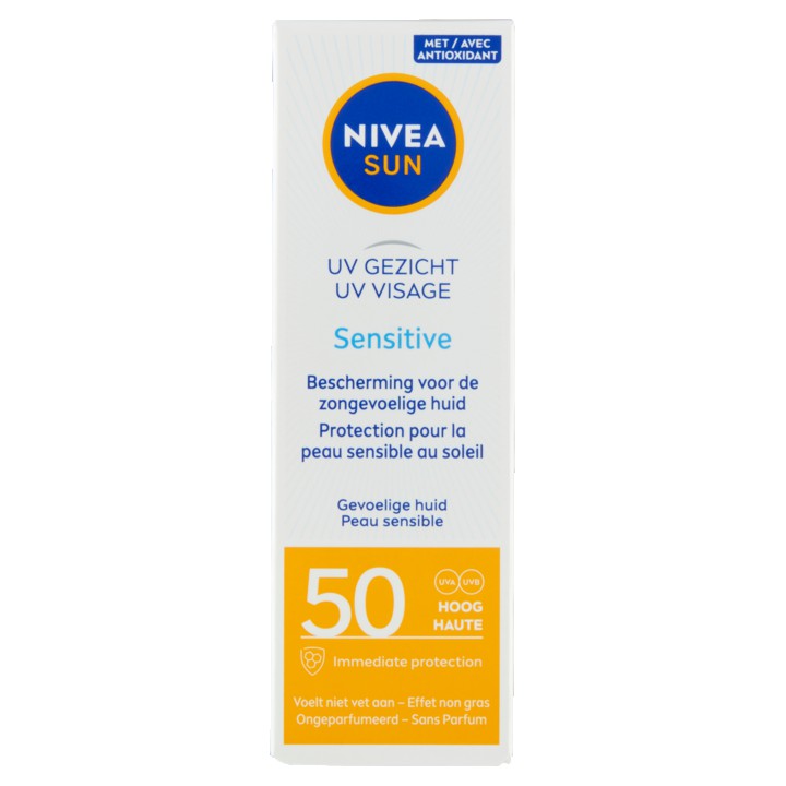 Nivea Sun Gezicht SPF 50 Zonnecr&amp;egrave;me Sensitive 50ML