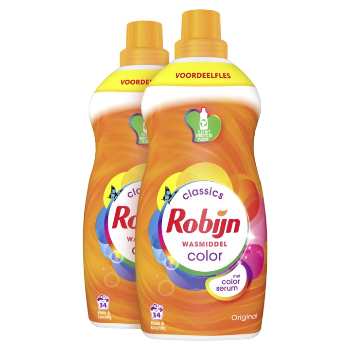 Robijn Klein &amp;amp; Krachtig Classics Vloeibaar Wasmiddel Color 2 x 34 Wasbeurten