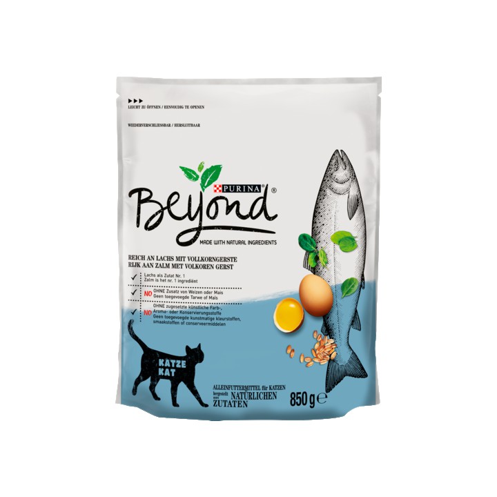 Beyond Adult Brokjes met Zalm &amp;amp; Volkoren Gerst Kattenvoer 850g