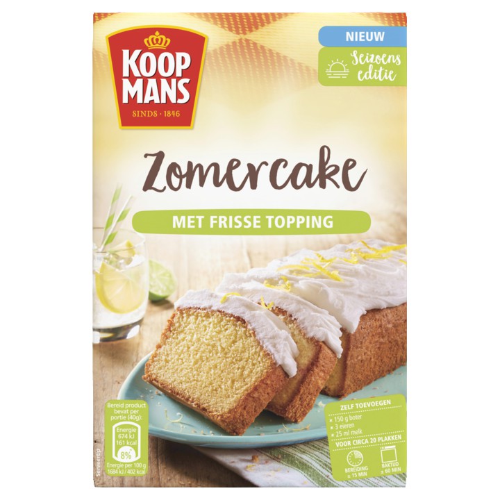 Koopmans Zomercake met Frisse Topping bakmix 490g