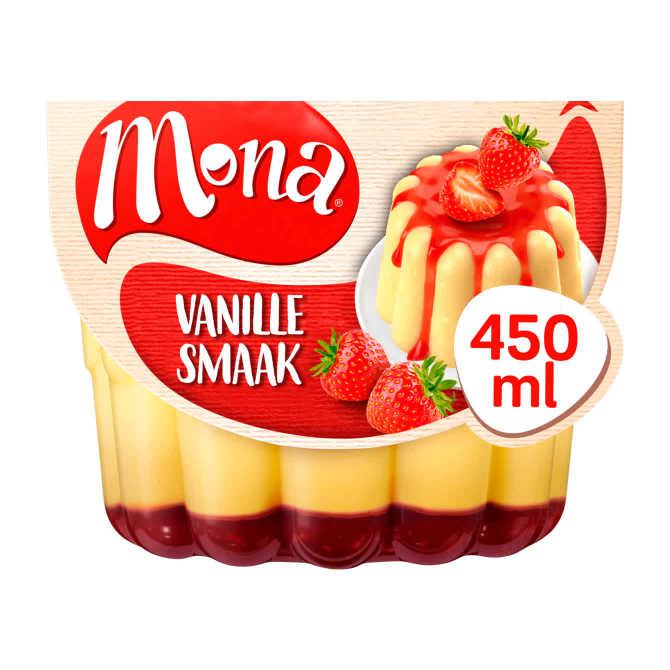 Mona Vanillepudding met Aardbeiensaus 450 ml Huls