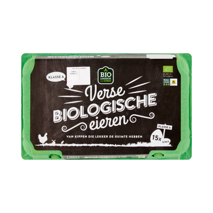 Jumbo Eieren 15 Stuks Biologisch S/M/L