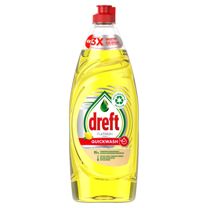 Dreft Platinum Quickwash Citroen Vloeibaar Afwasmiddel 625ml