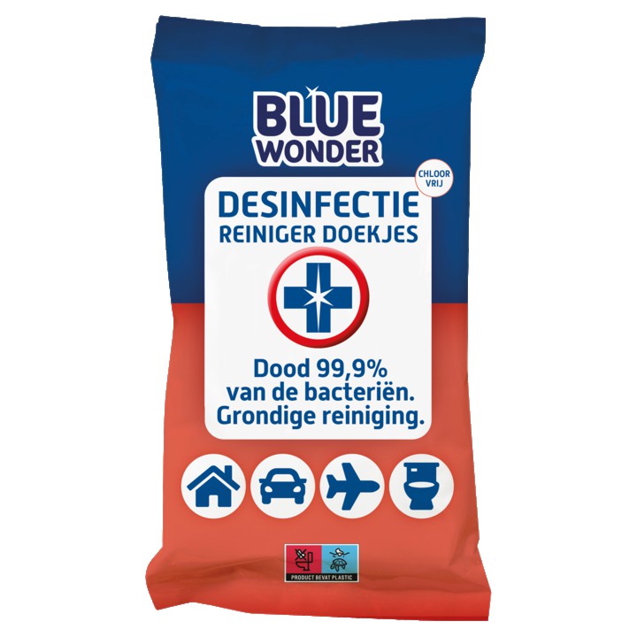 Blue Wonder Desinfectie Reiniger Doekjes 20 Stuks