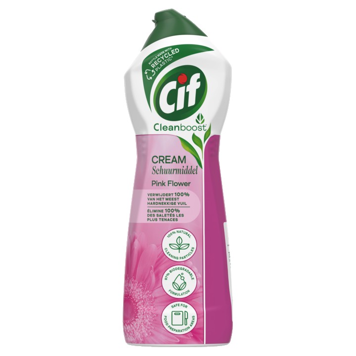 Cif CleanBoost Schuurmiddel Cream Pink 750ml