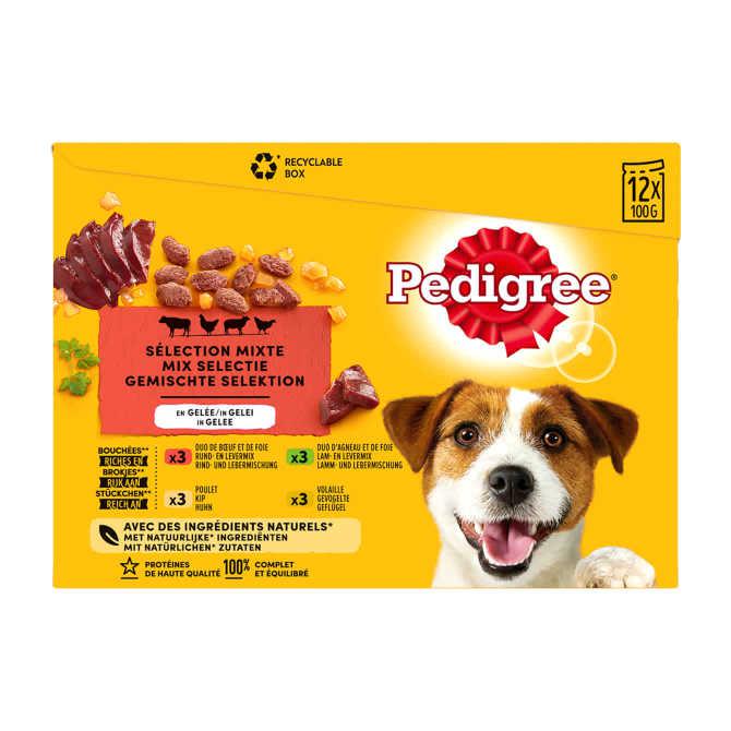 Pedigree Maaltijdzakjes adult mix selectie in gelei