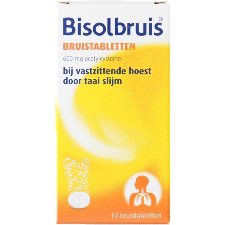 Bisolvon Bisolbruis bruistabletten bij vastzittende hoest 600 mg, 10 stuks