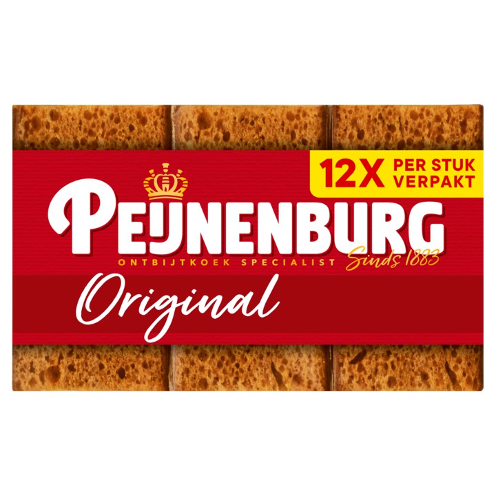 Peijnenburg ontbijtkoek naturel portieverpakking 12 x 28g