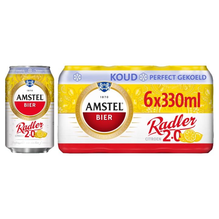 Amstel Radler Citroen Bier Gekoeld Blik 6 x 330ml