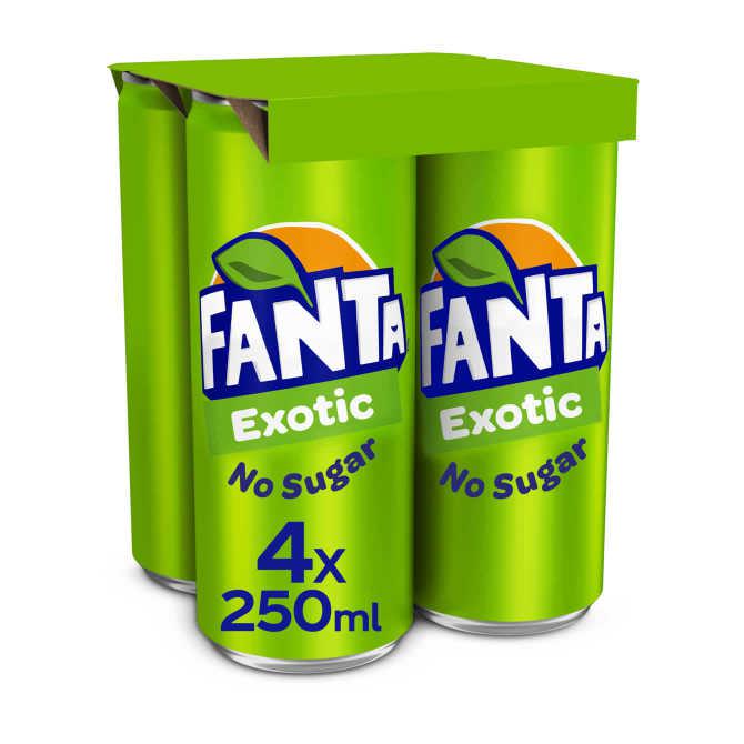 Fanta Exotic No Sugar 4 x 250 ml