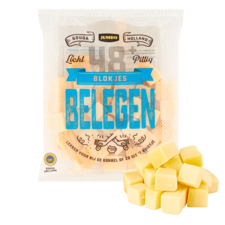 Jumbo Blokjes Belegen Kaas 48+ 200g