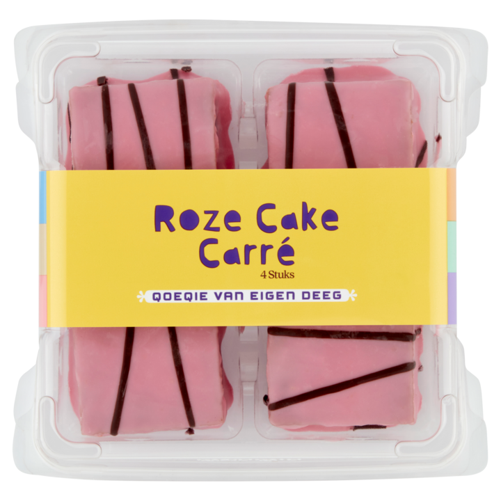 QoeQie Roze Cake Carr&amp;eacute; 4 Stuks