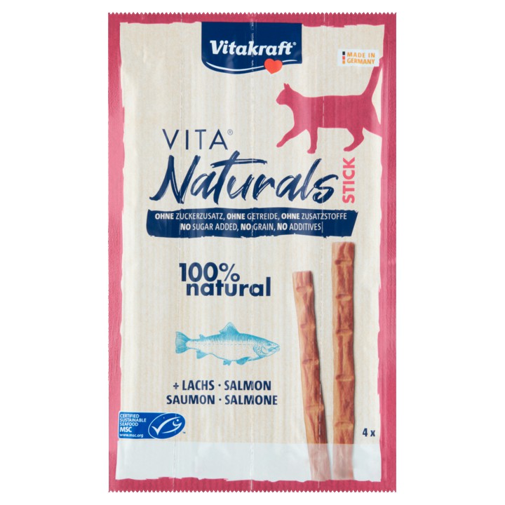 Vitakraft Vita Naturals Stick Zalm 4 Stuks