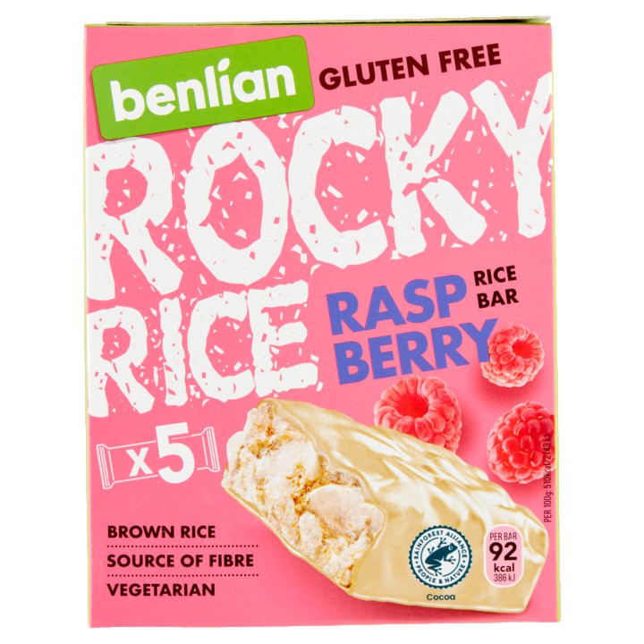 Benlian Gluten Free Rocky Rice Raspberry Bar 5 x 18g