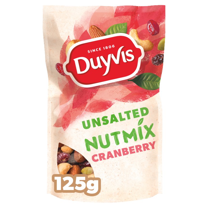 Duyvis Ongezouten Noten Mix Cranberry 125gr