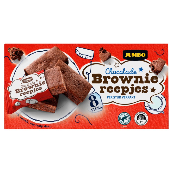 Jumbo Chocolade Brownie Reepjes 8 x 30g