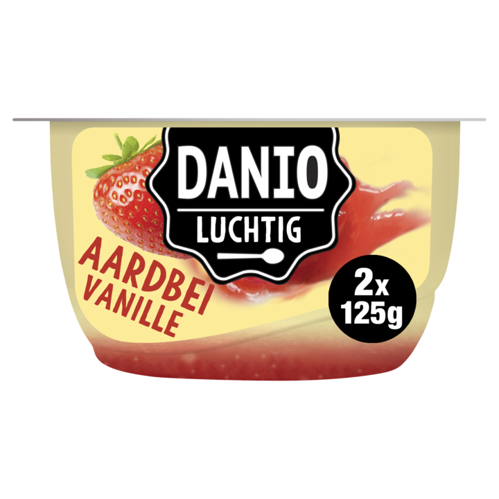 Danio Luchtige Kwark Vanille Aardbei 2 x 125g