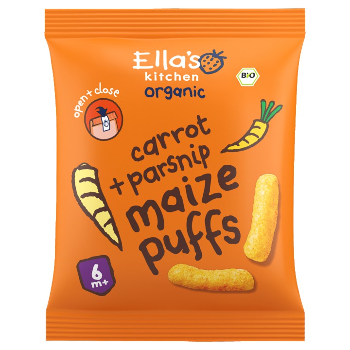 Ella&amp;#x27;s Kitchen Maize puffs wortel + pastinaak 6+ biologisch 20g