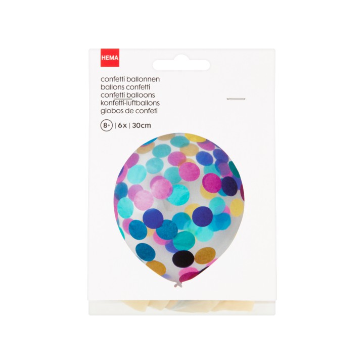 HEMA Confetti Ballonnen 30 cm 6 Stuks