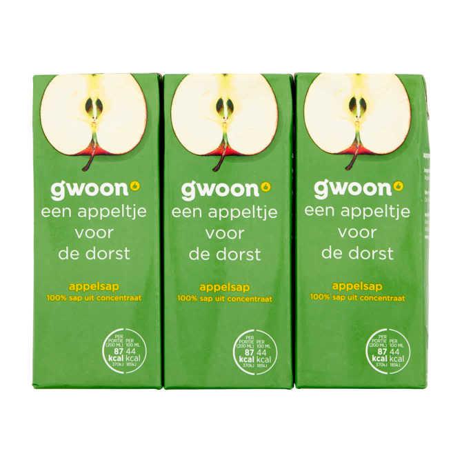 g&#039;woon Appelsap pak 6 x 20 cl