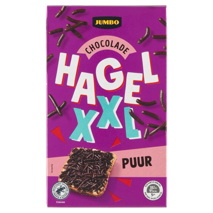 Jumbo Chocolade Hagel XXL Puur 380g