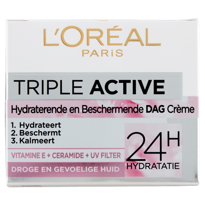 L'Oréal Paris Triple Active Hydraterende en Beschermende Dag Crème 50ml | Nederland Life L'Oréal Paris Triple Active Hydraterende en Beschermende Dag Crème 50ml