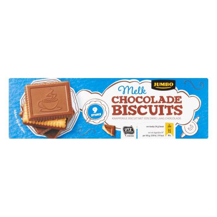 Jumbo Melkchocolade Biscuits 9 Stuks 125g