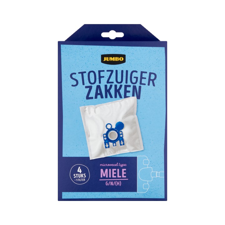 Jumbo Stofzuigerzakken met Filter 4 Stuks