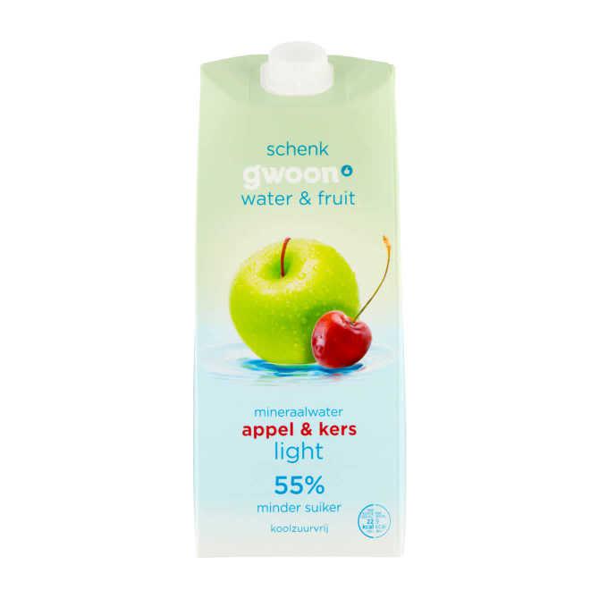 g&#039;woon Water &amp; fruit appel kers light