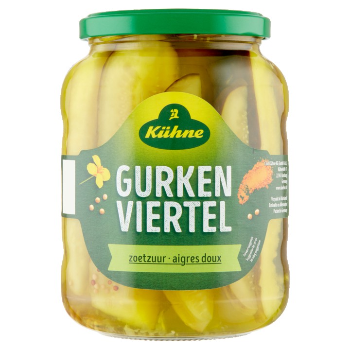 K&amp;uuml;hne Gurken Viertel Zoetzuur 360g