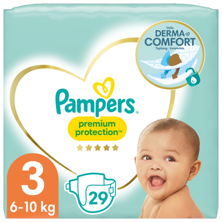 Pampers Premium Protection Maat 3, Luiers x29, 6kg-10kg | Nederland Life Pampers Premium Protection Maat 3, Luiers x29, 6kg-10kg