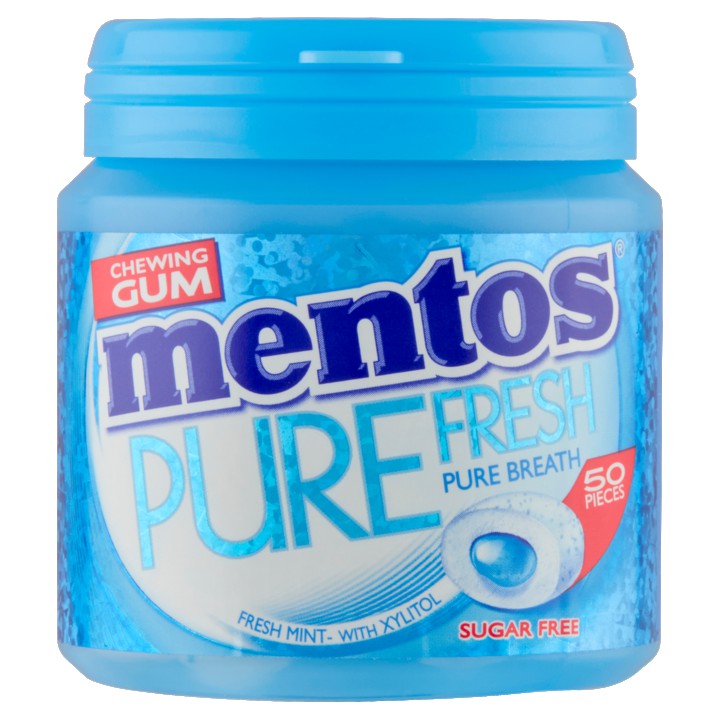 Mentos Kauwgom Pure Fresh Suikervrij Pot 50 stuks 100g