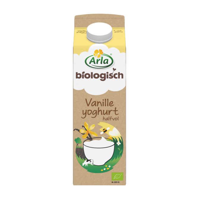 Arla Biologisch vanille yoghurt halfvol