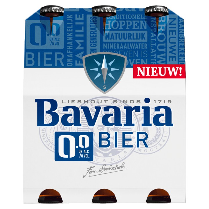 Bavaria 0.0% alcoholvrij bier fles